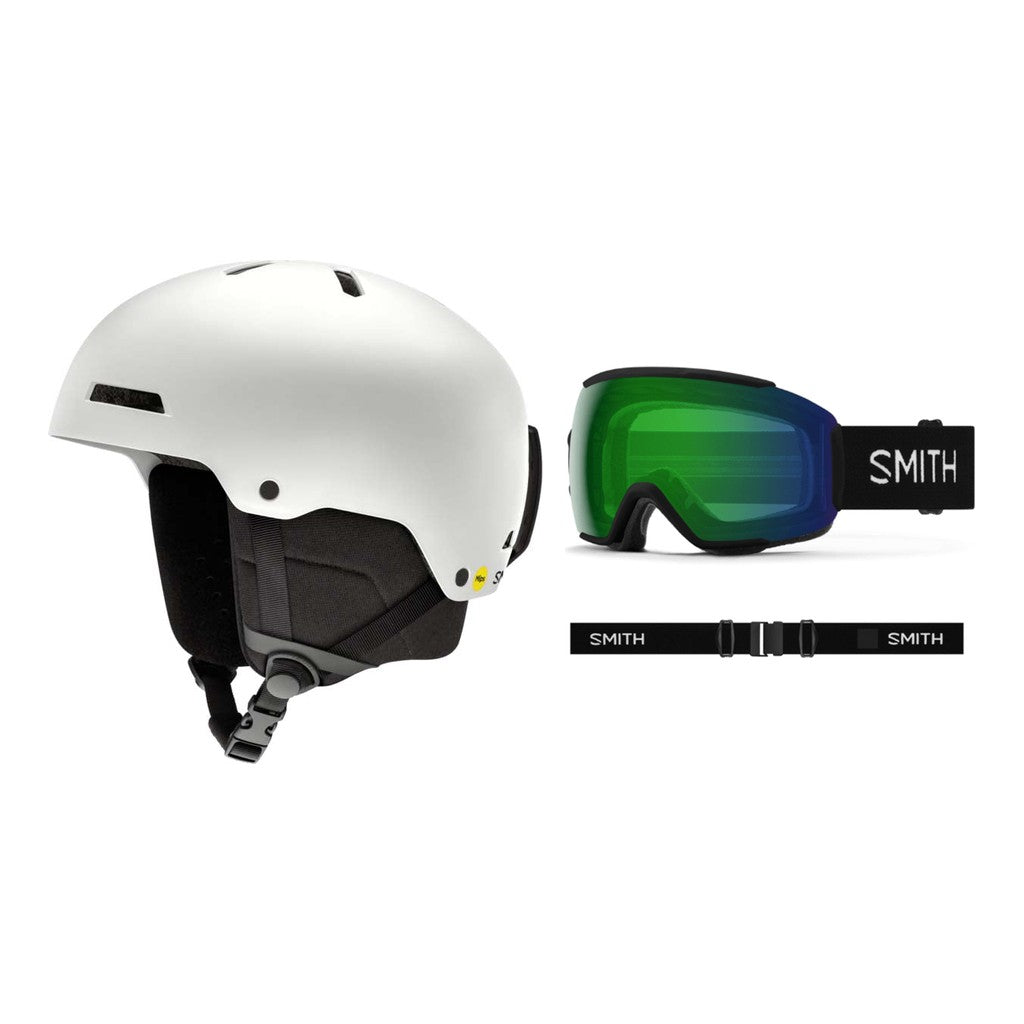Smith Rodeo MIPS Adult Helmet 2027 with Sequence OTG Goggles Package - Matte White