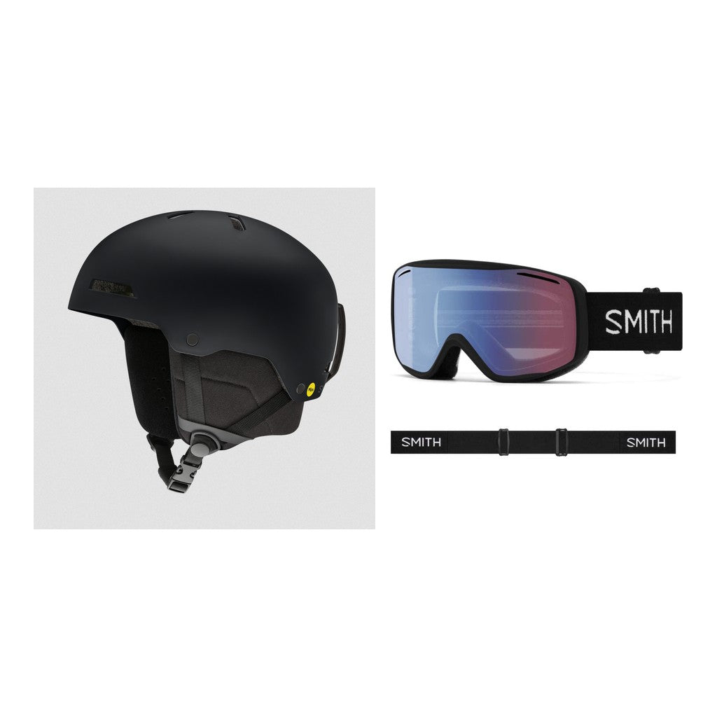 Smith Rodeo Round Fit MIPS Adult 2027 with Rally Goggles Package - Black