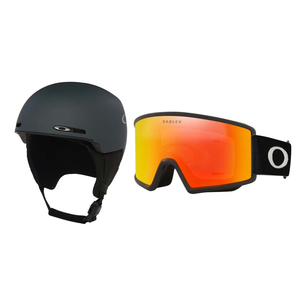 Oakley MOD1 MIPS Helmet 2027 with Target Line M Goggles Package - India Ink W/ Metallic Silver