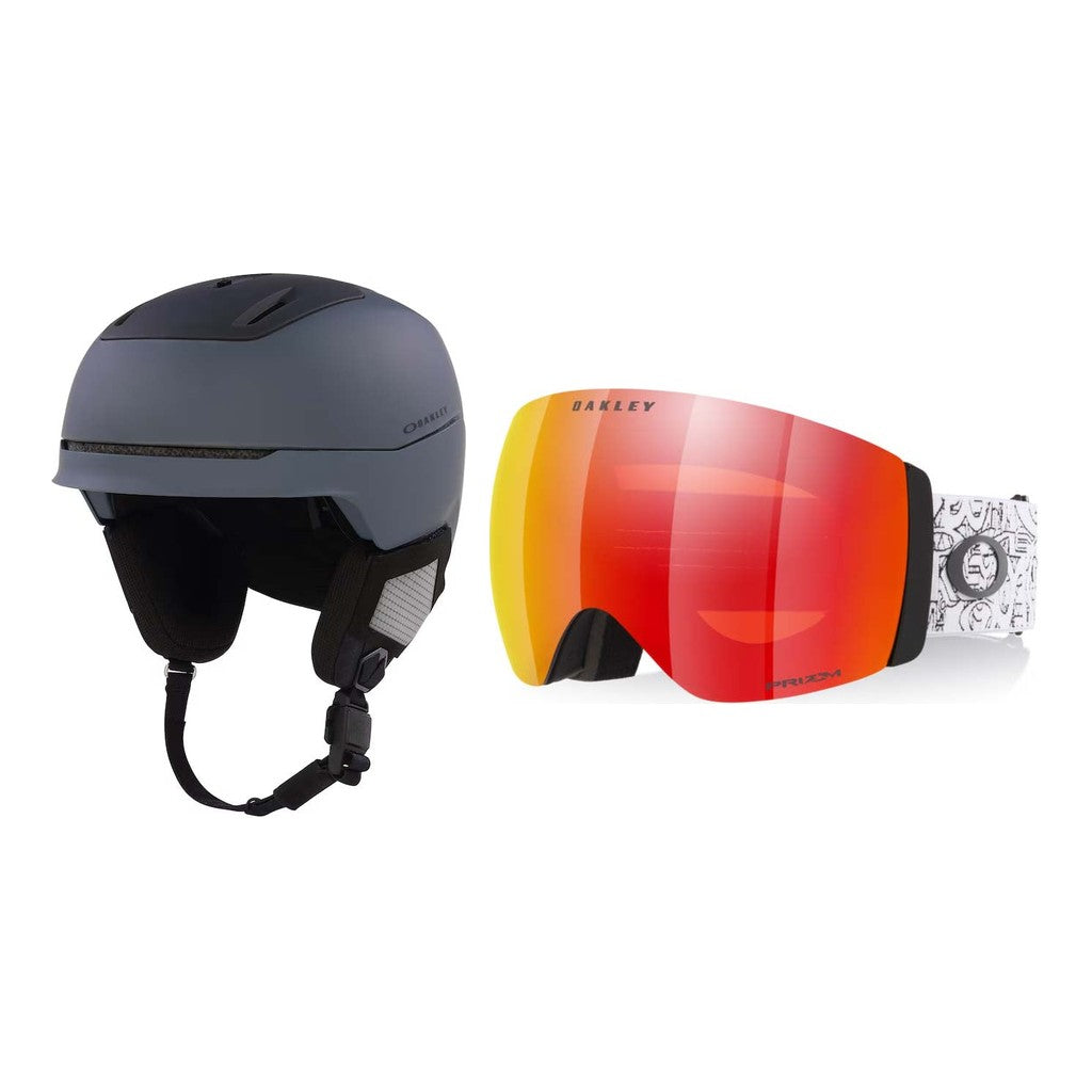 Oakley MOD5 MIPS Helmet 2027 with Flight Deck Pro L Goggles Package - Forged Iron