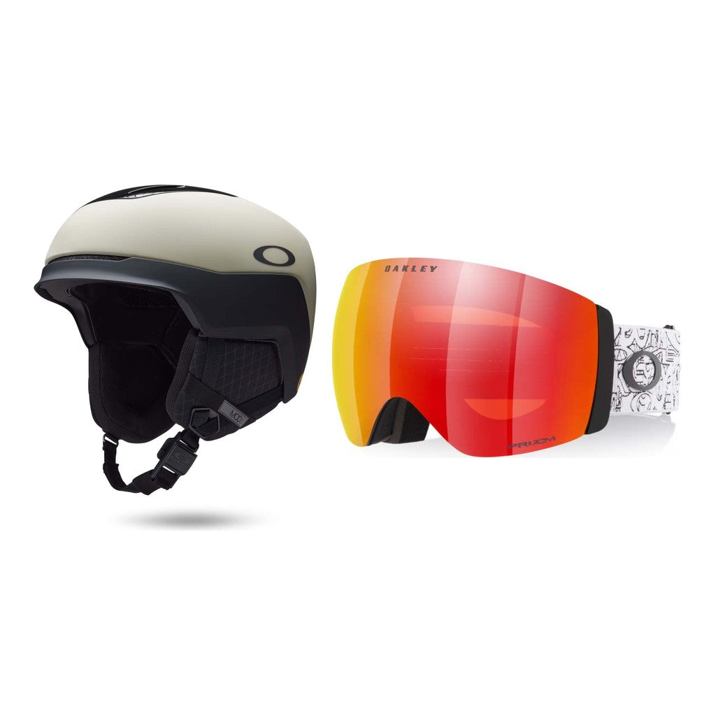 Oakley MOD5 MIPS Helmet 2027 with Flight Deck Pro L Goggles Package - Matte Sand/black