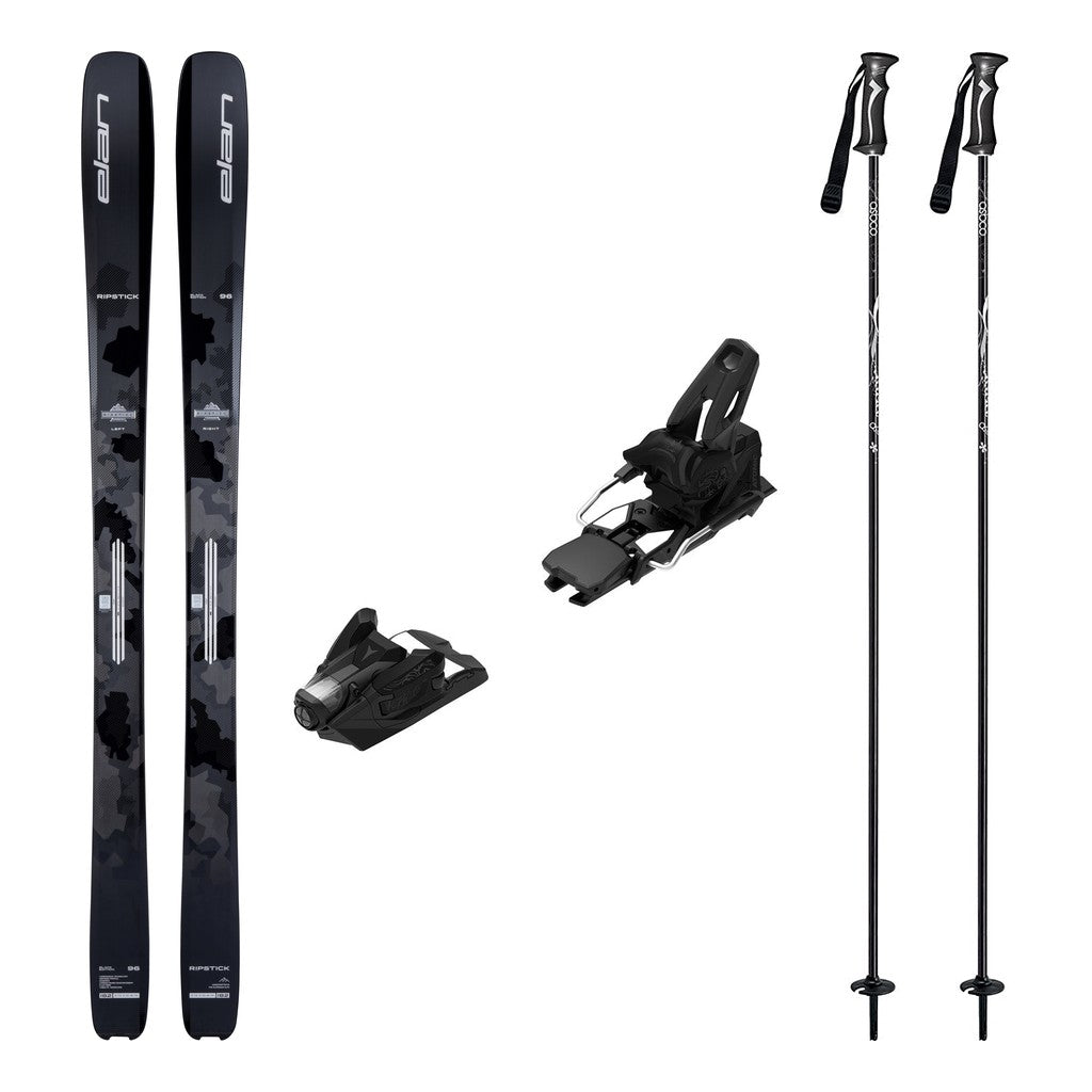 Elan Ripstick 96 Black Edition Skis 2027 with Strive 14 Bindings Ski Package - Black