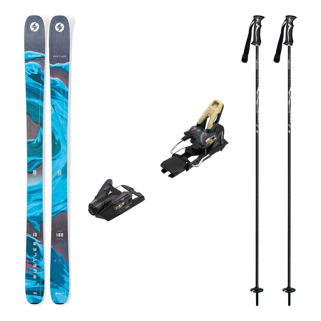 Blizzard Rustler 10 Mens Skis 2027 with Strive 14 Bindings Ski Package - Bent Chetler