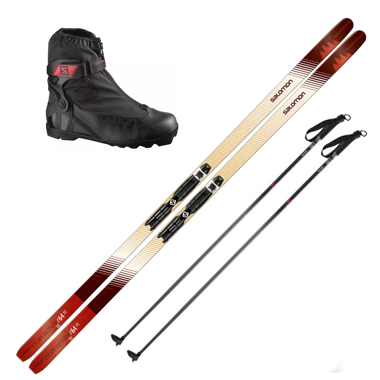 Salomon Escape Outpath 64 Adult Cross Country Ski Package with Boots