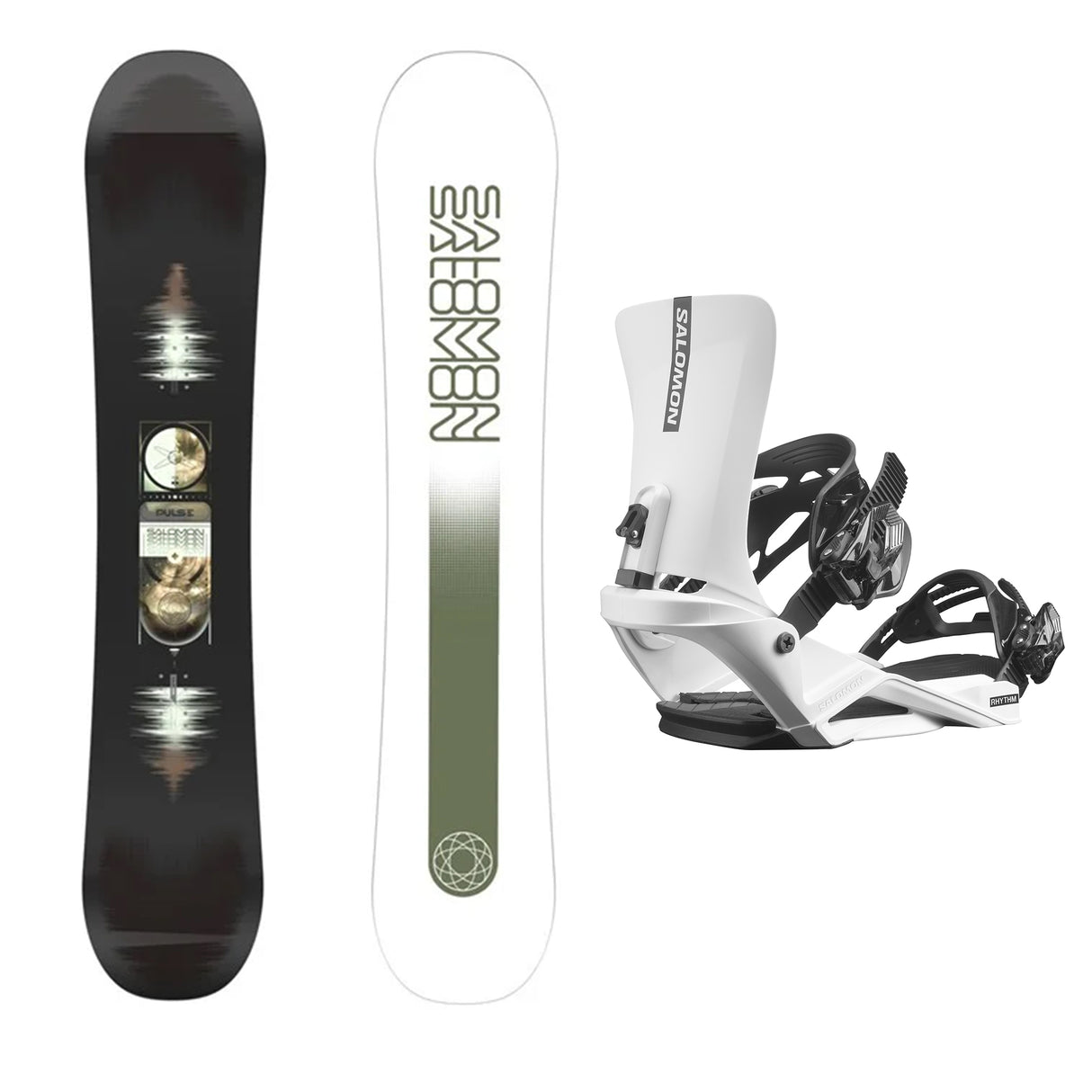 Salomon Pulse Snowboard with Salomon Rhythm Bindings Mens Snowboard Package 2026