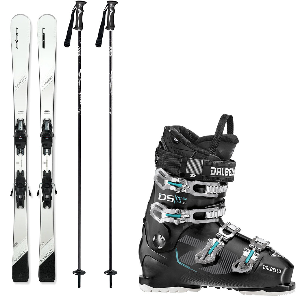 Elan White Magic LS (EL9.0 System Bindings) with Dalbello DS MX 65 Women's Ski Package 2024