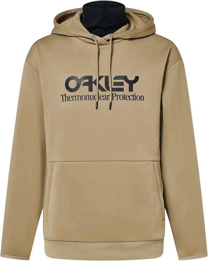 Rider Long 2.0 Hoodie-Beige hoodie with Oakley logo on a white background