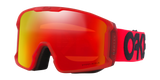 Line Miner L-Red goggles with a reflective lens on a transparent background