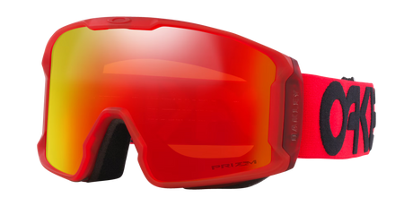 Line Miner L-Red goggles with a reflective lens on a transparent background