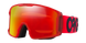 Line Miner L-Red goggles with a reflective lens on a transparent background