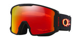 Line Miner L-Red goggles with black frame and Oakley logo on a white background