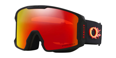 Line Miner L-Red goggles with black frame and Oakley logo on a white background