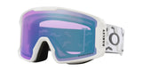 Line Miner L-White goggles with a colorful lens on a white background