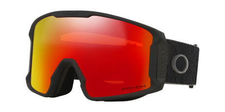 Line Miner L-Black goggles with red reflective lenses on a white background