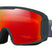 Line Miner M-Ski goggles with red lens and black frame on a white background