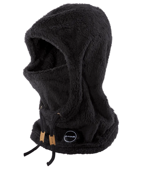 BergenFleeceHood-Black fleece balaclava with brand logo on a transparent background