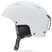 Bevel-White helmet with black interior and chin strap on a white background