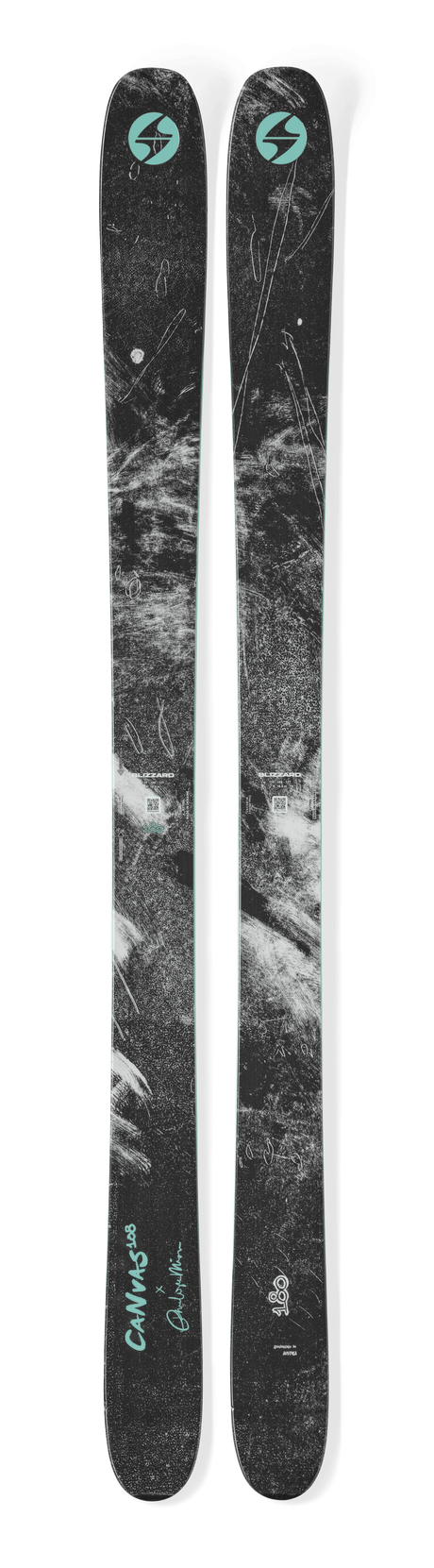 Canvas 108-Two skis with visible branding on a white background