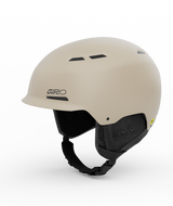 TrigMIPS-Beige helmet with black interior and Giro logo on a white background