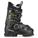 MACHBOAHV75-Black Tecnica ski boot with gold accents on a white background