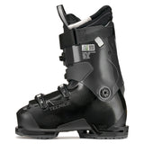 MACHBOAHV75-Black Tecnica ski boot with gold accents on a white background