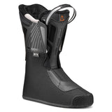 MACHBOAHV75-Black Tecnica ski boot with gold accents on a white background
