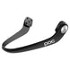 2025-POC-Maxilla-BLK- A black POC chin guard with a silver bearing and white POC branding, shown on a solid white background.