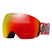 Flight Deck L-Oakley goggles with red lens and colorful strap on a white background