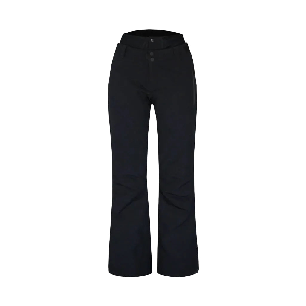 WLunaSkiPant-Black snow pants on a white background