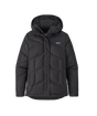 Down With It-A black Patagonia Down With It Jacket for women, featuring a hood and a zippered front.