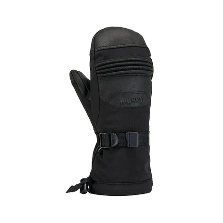 Jr. Gore-Tex Mitt-A single black Gordini Gore-Tex Jr mitten for kids, featuring a zippered wrist strap and a brand logo on the back of the hand.