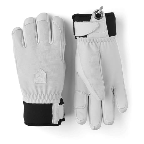 Army Leather Patrol Glove-White gloves with black accents on a white background