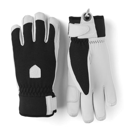 Army Leather Patrol Glove-Black and white gloves on a white background