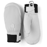 Army Leather Patrol Mitt-White mitten with black accents on a white background