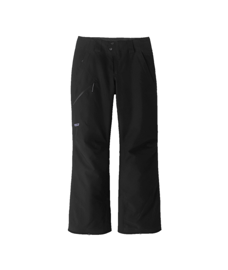 PowderInsPant-A pair of black Patagonia Insulated Powder Town Pants for women, showing the front view with no visible brand marking.
