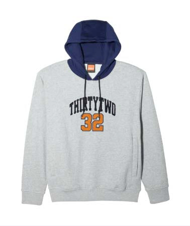 32TechHoodie-Grey sweatshirt on a white background