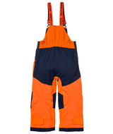Rider 2 Ins Bib-Orange and navy bib overalls with a brand logo on a transparent background