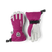 Army Leather Heli Ski Glove-Pair of pink and white gloves with visible branding on a transparent background