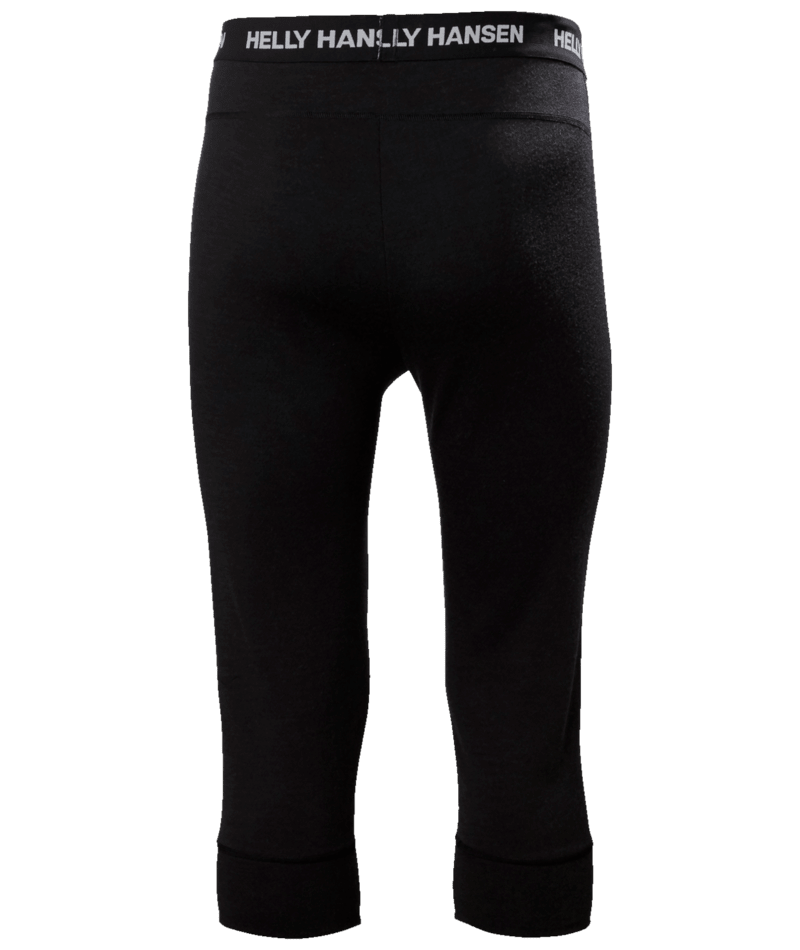 Lifa Merino MW 3/4 Pant-Black Helly Hansen pants on a transparent background