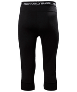Lifa Merino MW 3/4 Pant-Black Helly Hansen pants on a transparent background