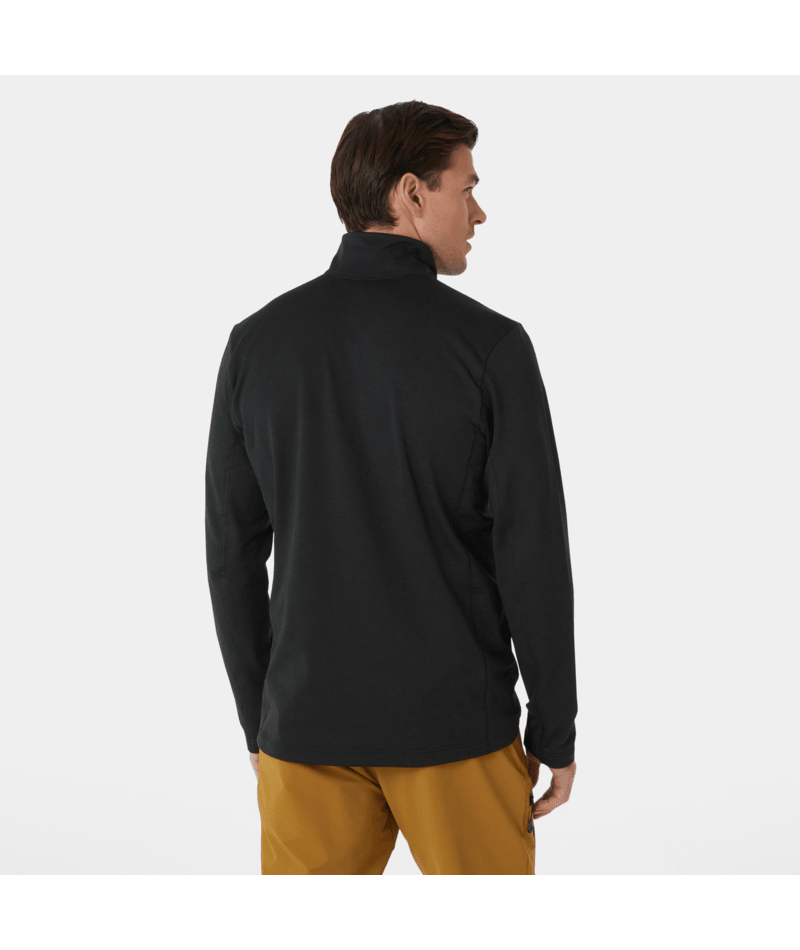 Versalite 1/2 Zip Fleece-Black long-sleeve shirt with a quarter zip on a transparent background