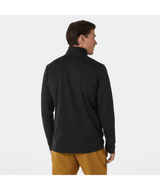 Versalite 1/2 Zip Fleece-Black long-sleeve shirt with a quarter zip on a transparent background