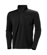 Versalite 1/2 Zip Fleece-Black long-sleeve shirt with a quarter zip on a transparent background