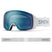4DMag-Smith brand goggles with blue lens and white frame on a white background