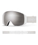 4DMag-Smith snow goggles with silver lens and white frame on a white background