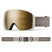 4DMagXL-Smith ski goggles with gold lens and beige strap on a white background