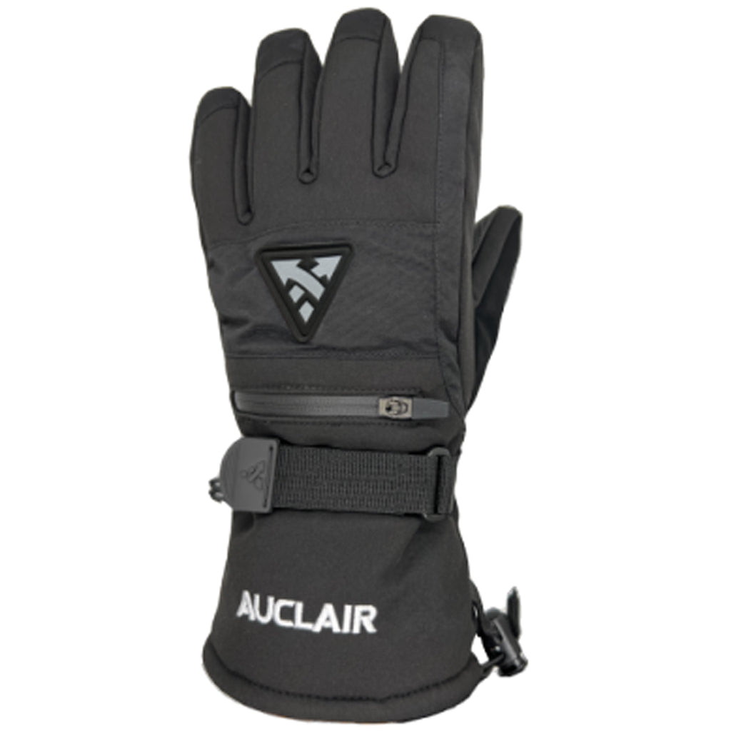 Jr.ExplorerGloves-Black glove with a visible brand logo on a white background