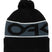 Factory Cuff Beanie-Black beanie with gray stripe and brand logo on a white background