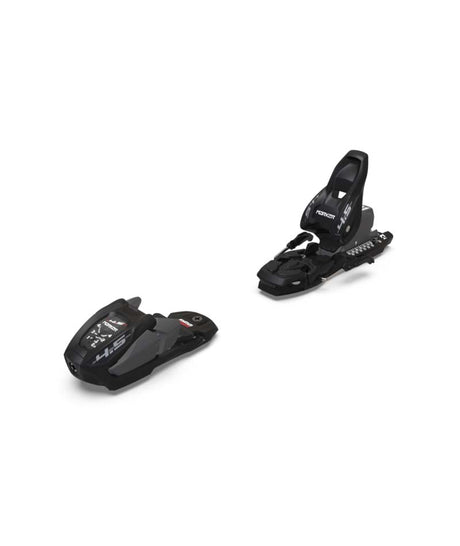 4.5-Two black ski bindings on a white background