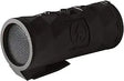 Buckshot2.0- Black portable speaker with a brand logo on a black background
